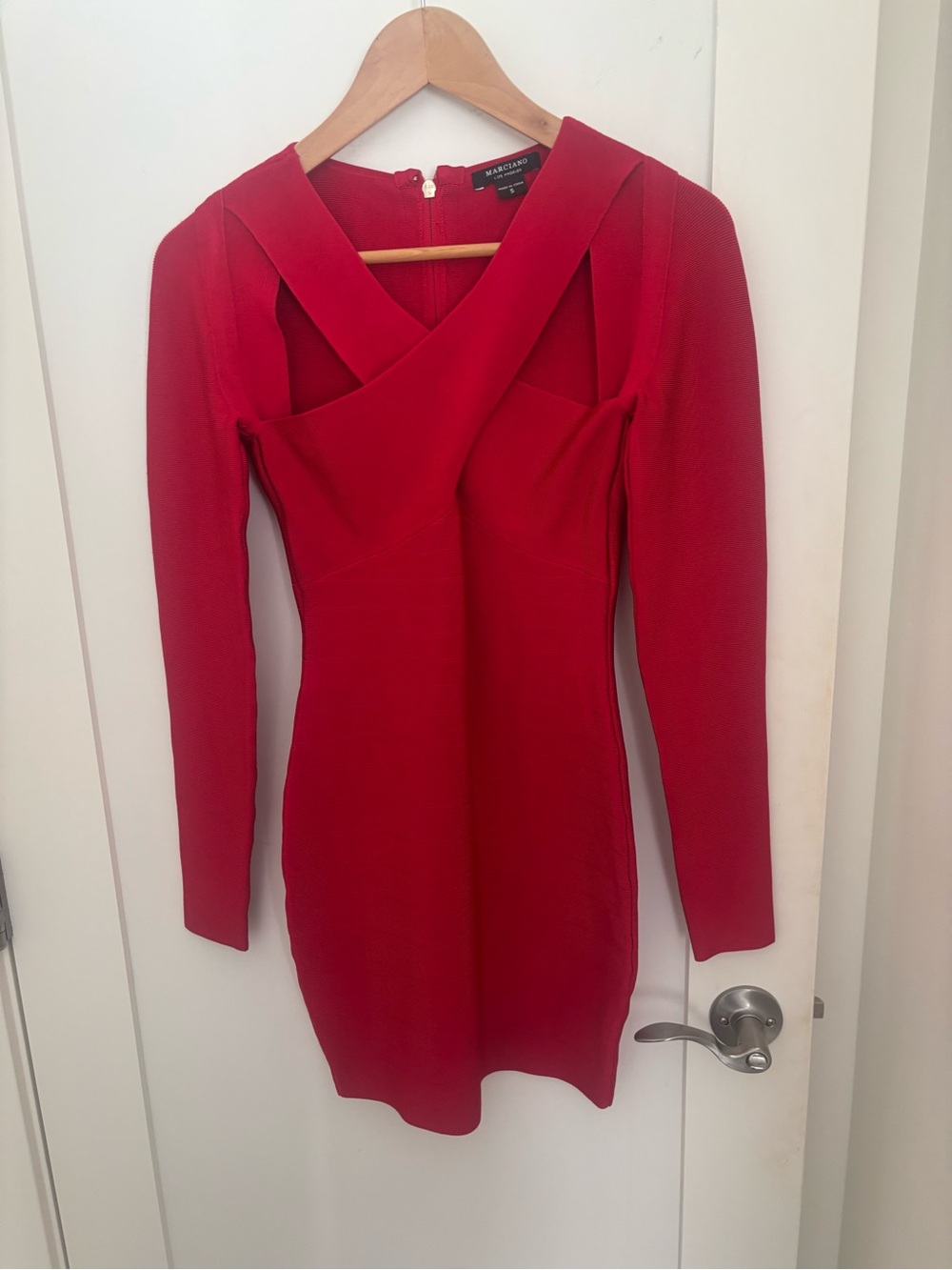 Red Long-Sleeve Bodycon Dress